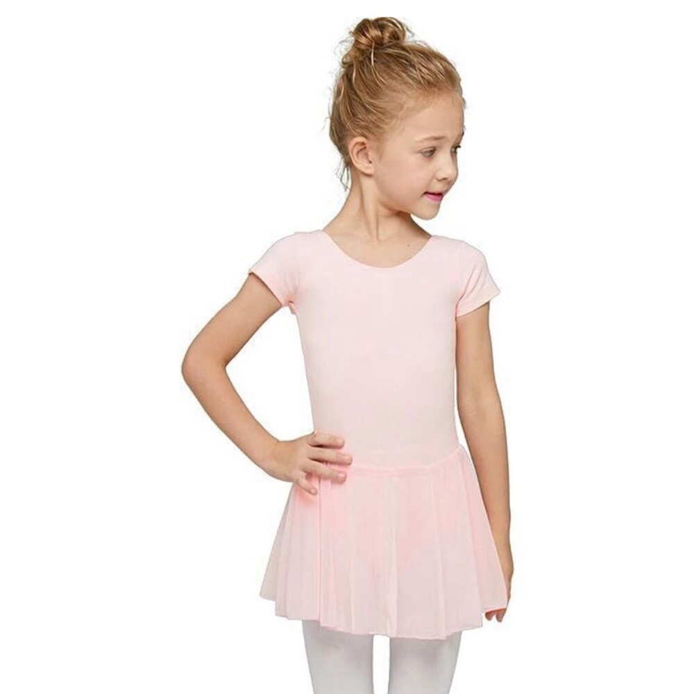 Danskin girls Short Sleeve Cotton Leotard and Double Tulle Tutu XS New no tag